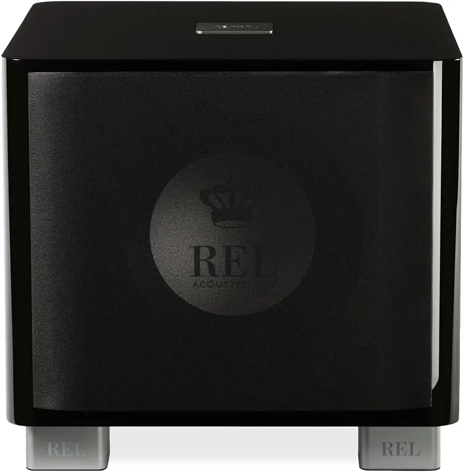 REL T/9x 10-Inch Powered Subwoofer – Sealed Design with Class AB Amplifier, RCA Inputs, and Deep Bass for HiFi Stereo Systems, Home Theater, and Surround Sound – High Gloss Black Finish