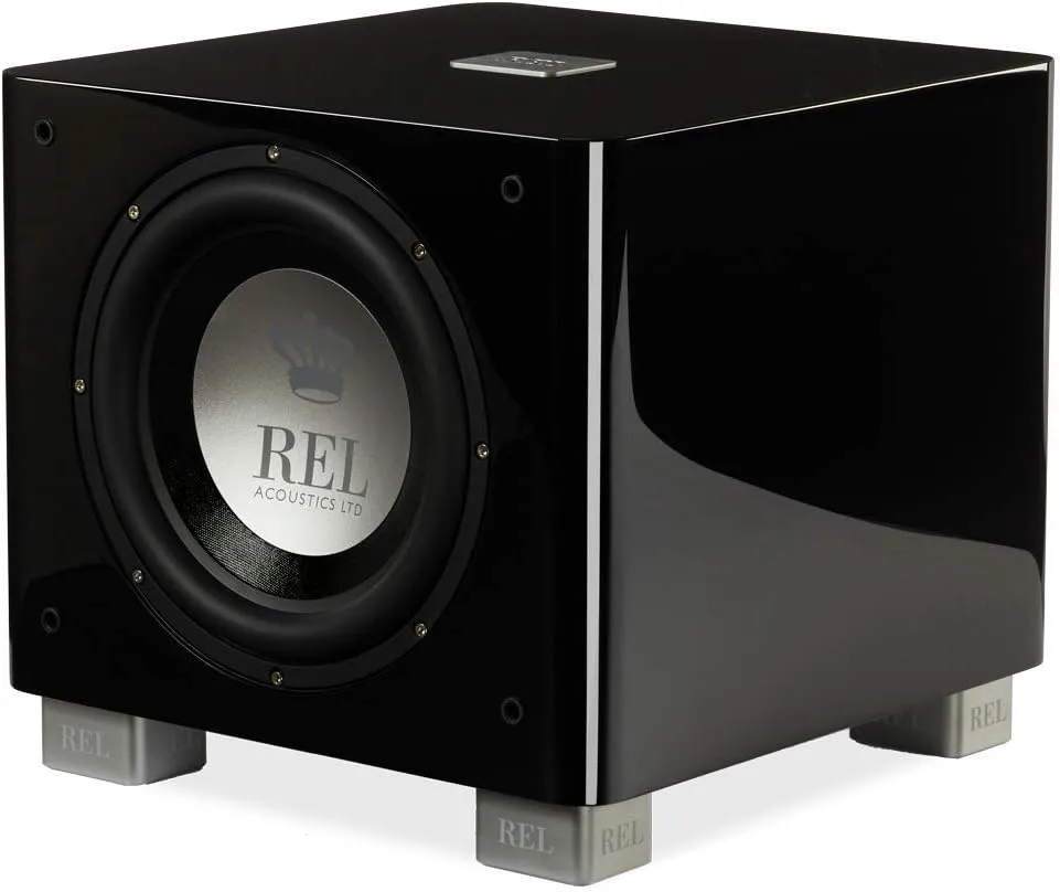 REL T/9x 10-Inch Powered Subwoofer – Sealed Design with Class AB Amplifier, RCA Inputs, and Deep Bass for HiFi Stereo Systems, Home Theater, and Surround Sound – High Gloss Black Finish