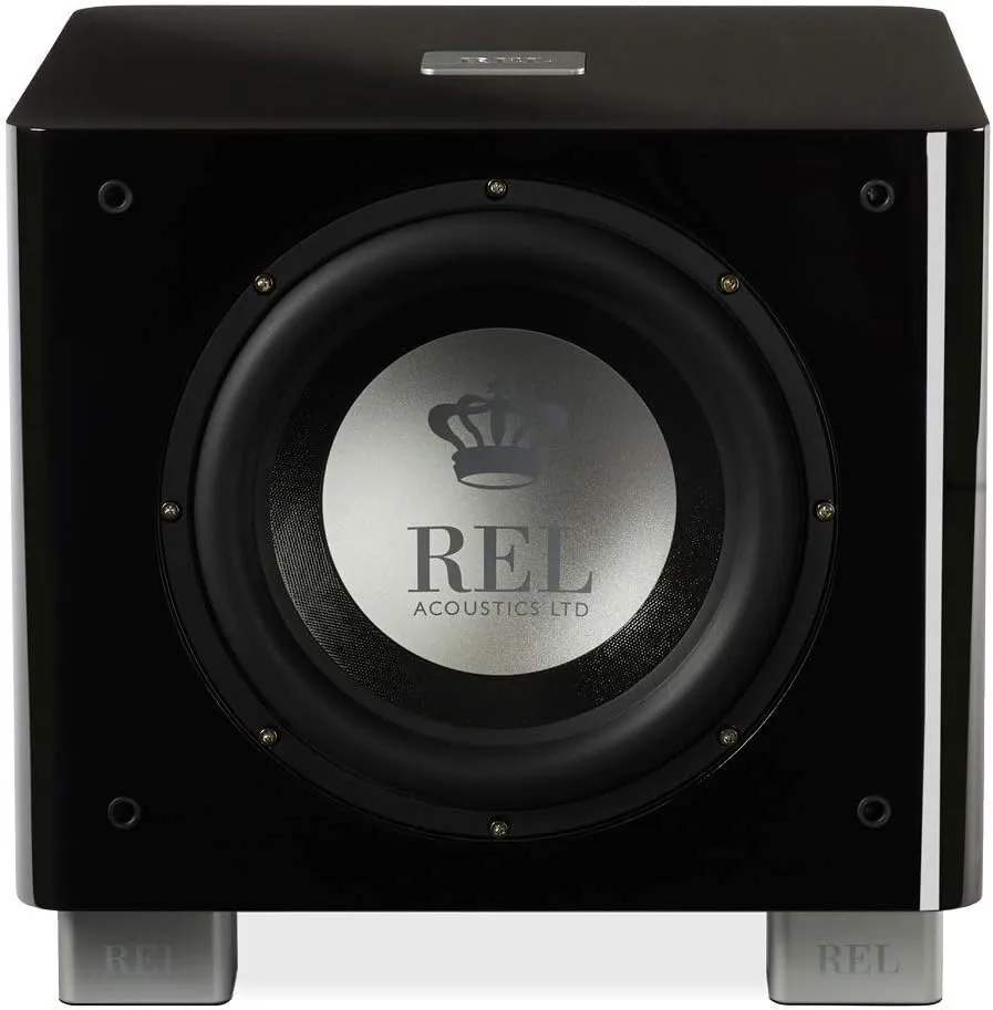 REL T/9x 10-Inch Powered Subwoofer – Sealed Design with Class AB Amplifier, RCA Inputs, and Deep Bass for HiFi Stereo Systems, Home Theater, and Surround Sound – High Gloss Black Finish