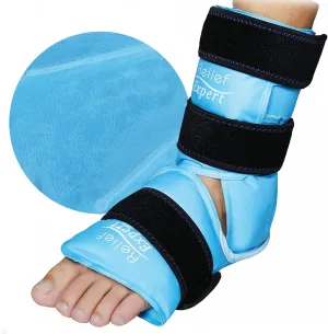 Relief Expert Ankle Ice Pack Wrap – Reusable Cold Gel Pack for Foot and Heel, Dual-Sided Design with Soft Plush Lining, Flexible Cold Compress for Achilles and Ankle Support, Blue
