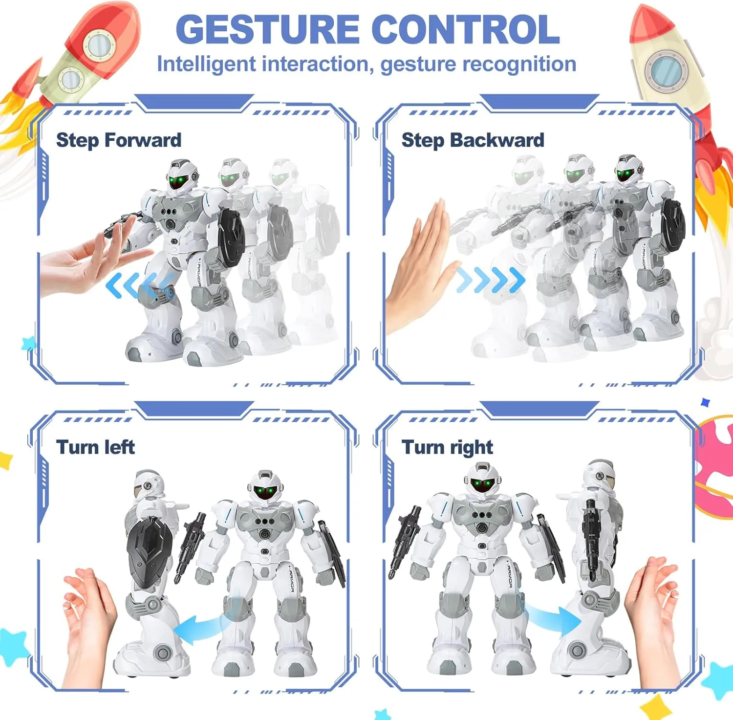 Remote Control Robot Toys for Kids: Intelligent Programmable Robot Gifts with 2.4Ghz WiFi Signal Gesture Sensing