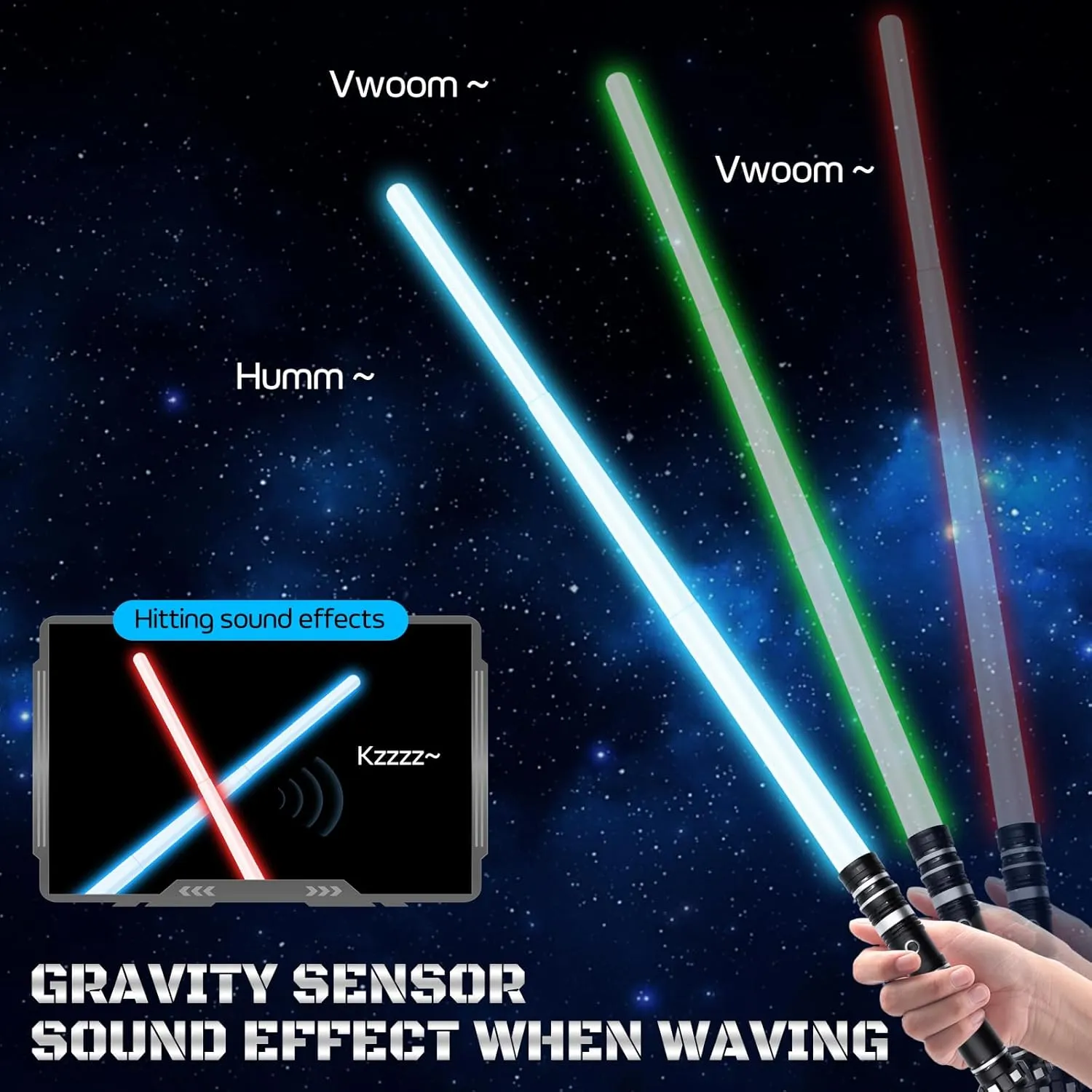 Retractable Light Sabers for Kids - 7 Colors with Sound Effects Light Up Saber Mini Light Saber Sword Toys for Boys Girls Party Supplies Halloween Birthday Toy - 2 Pack