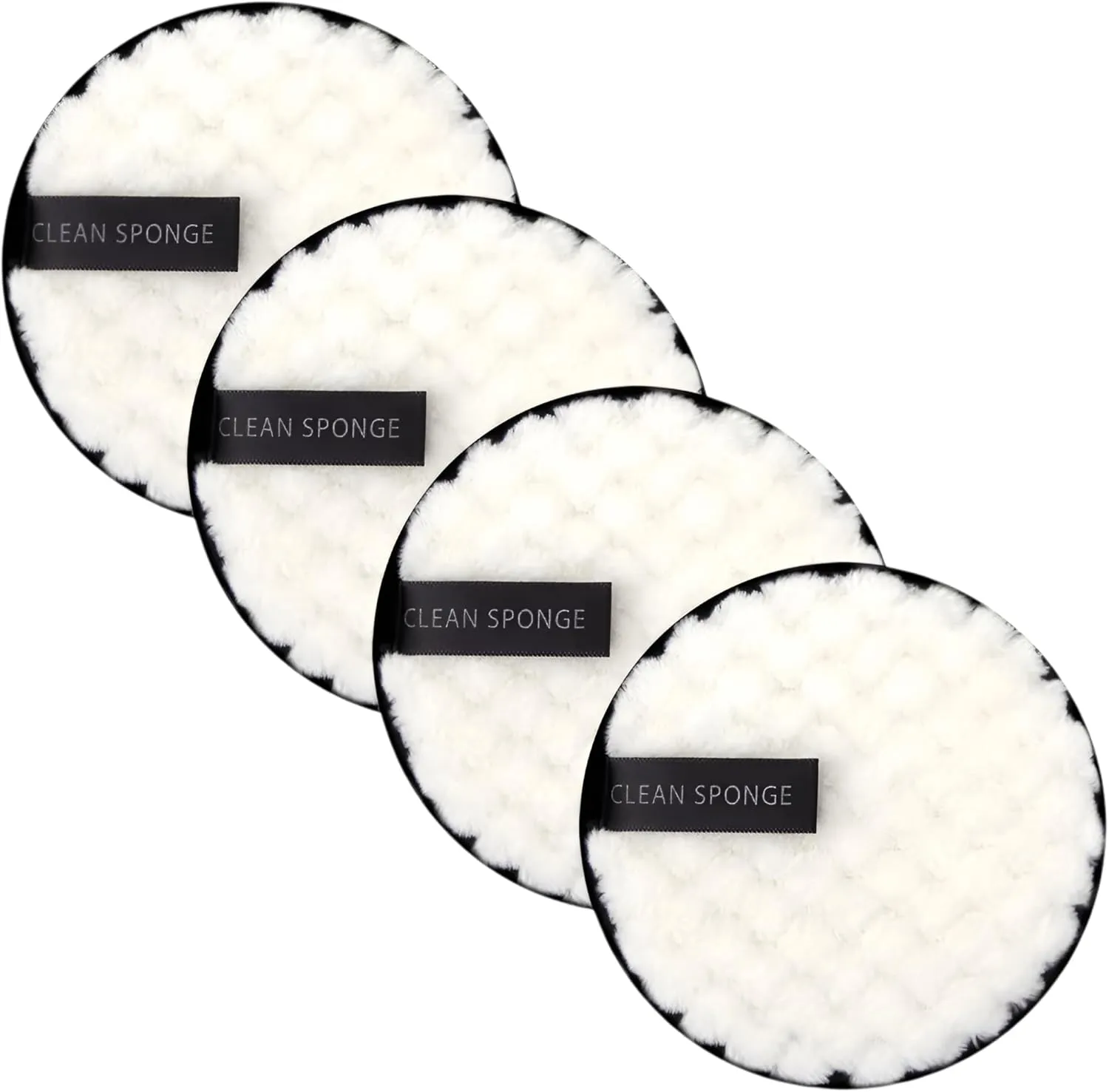 Reusable Cotton Rounds Makeup Remover Pads – 4pcs Soft Microfiber Cleansing Cloths for Face, Washable Skin Care Sponges Puff Set for Removing Makeup (4Pcs 12cm 05)
