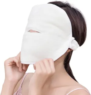 Reusable Face Steamer Towel Mask Cold Hot Compress Facial Moisturizing Anti Aging Towel Mask Skin Sauna Cleansing Pores Beauty Tool, 4pcs/Pack (One Hole with Rope)