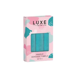 Reusable Facial Cloth Makeup Remover Towel, Luxuriously Soft Polyester Plush, Teal - Set of 3