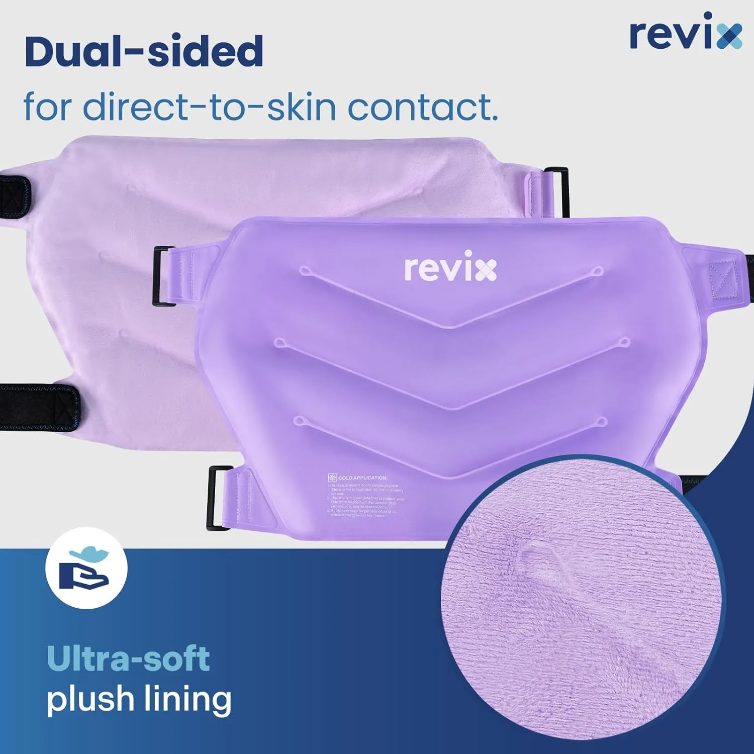 REVIX Extra Large Hip Ice Pack Wrap with Straps, Reusable Gel Ice Pack for Hip Replacement, Thigh, Shoulder & Back, Soft Lining Cold Compress Recovery Kit
