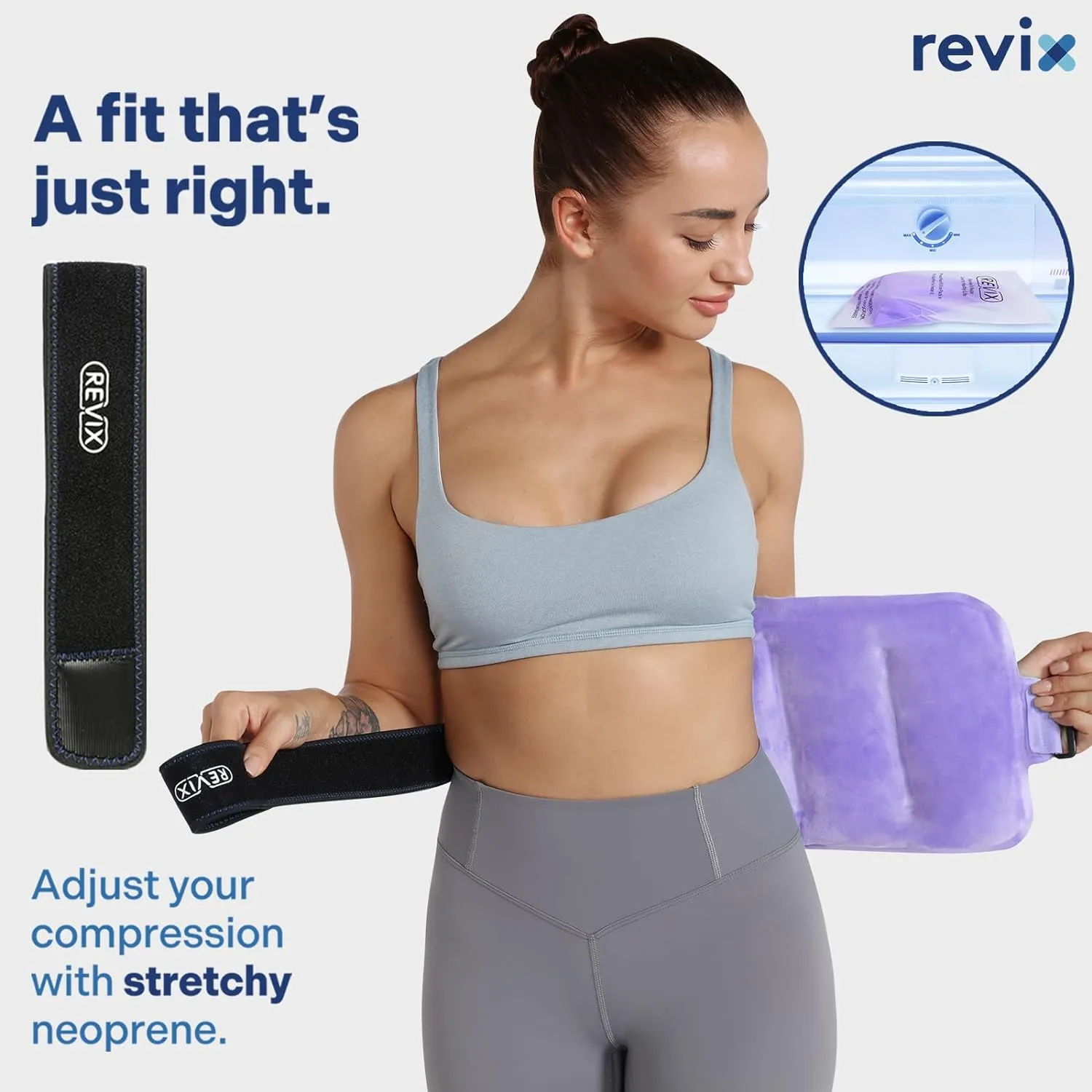 REVIX Ice Packs for Injuries Reusable Gel for Back, 16 × 9 ", Flexible Gel Cold Pack for Shoulder, Lower Back, Thigh, Arm, Cold Compress Therapy Cooling Pad with Strap
