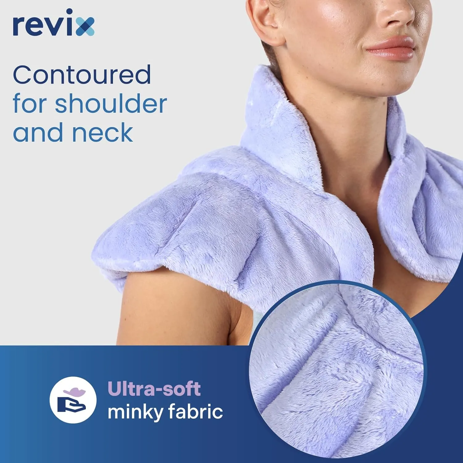 REVIX Microwave Heating Pad for Neck Shoulders and Back with Moist Heat, Weighted Microwavable Heated Neck Wrap Warmer, Scented