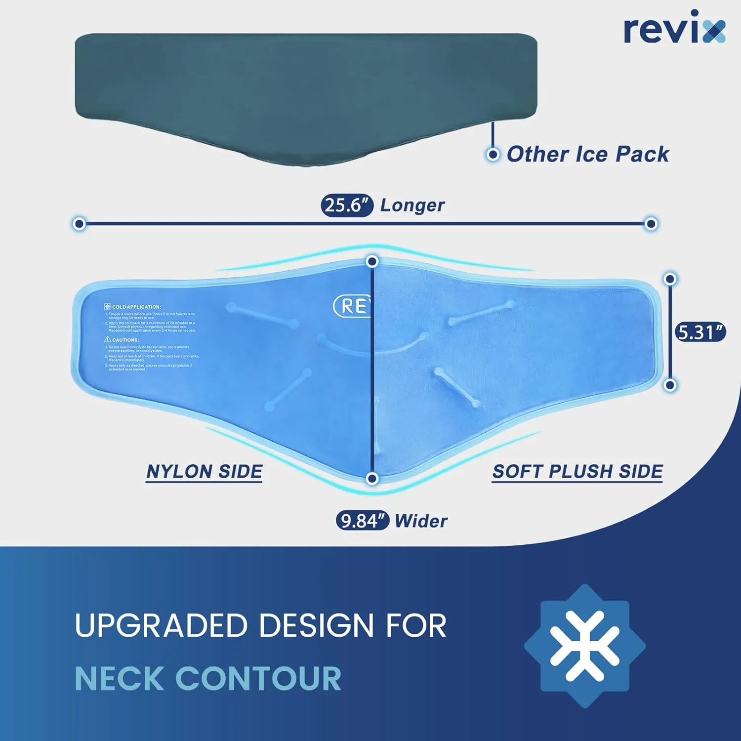REVIX Neck Ice Pack Wrap – Reusable Hot Cold Gel Pack for Neck and Shoulder, Large Flexible Design with Soft Plush Lining, Cervical Gel Ice Wrap Ideal for Post-Workout Recovery, Fatigue & Relaxation