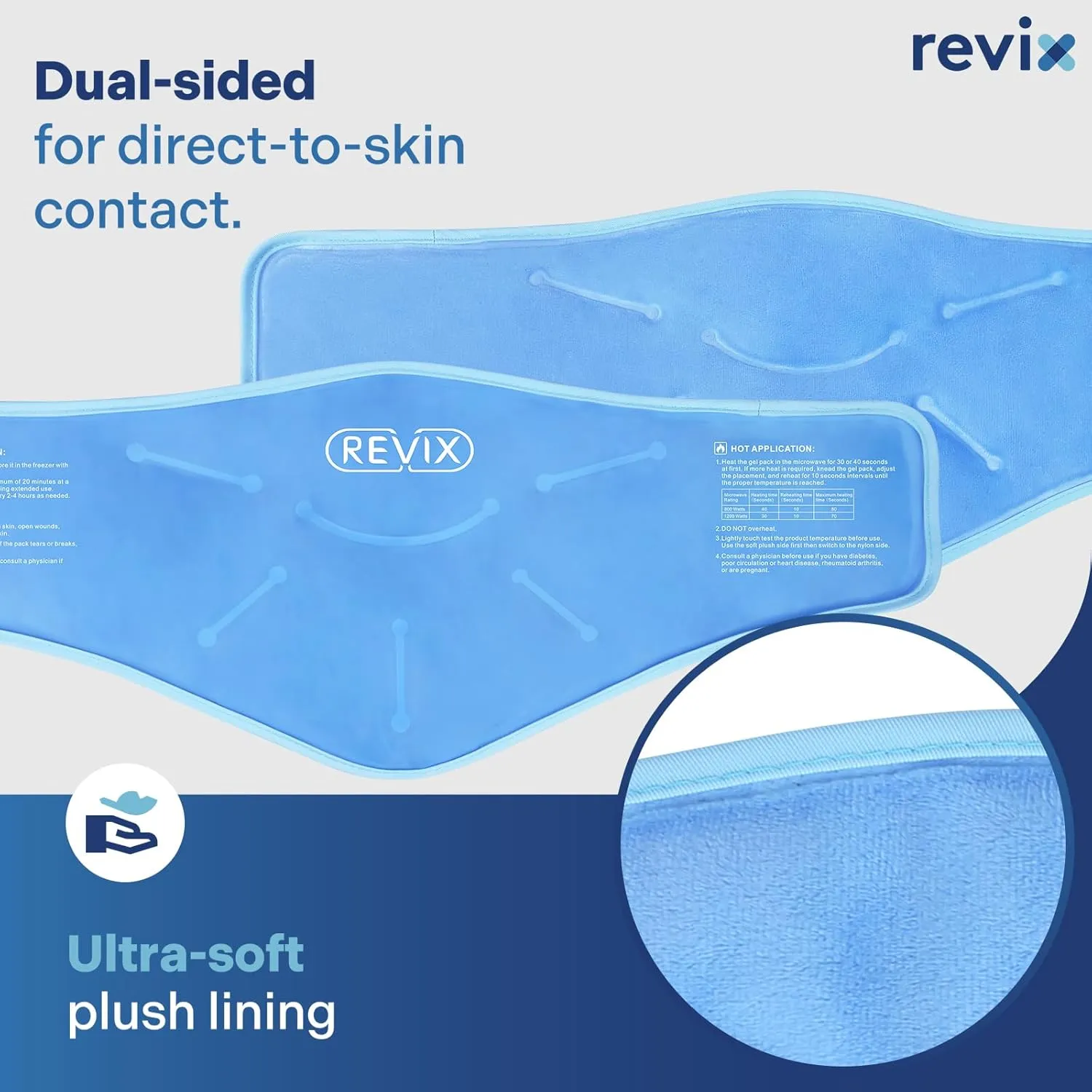 REVIX Neck Ice Pack Wrap – Reusable Hot Cold Gel Pack for Neck and Shoulder, Large Flexible Design with Soft Plush Lining, Cervical Gel Ice Wrap Ideal for Post-Workout Recovery, Fatigue & Relaxation