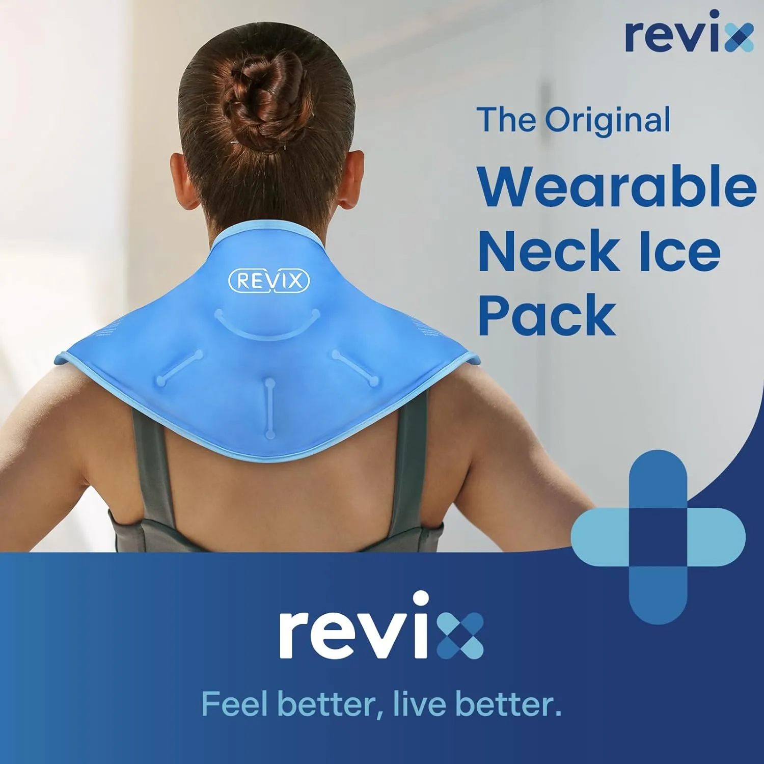 REVIX Neck Ice Pack Wrap – Reusable Hot Cold Gel Pack for Neck and Shoulder, Large Flexible Design with Soft Plush Lining, Cervical Gel Ice Wrap Ideal for Post-Workout Recovery, Fatigue & Relaxation
