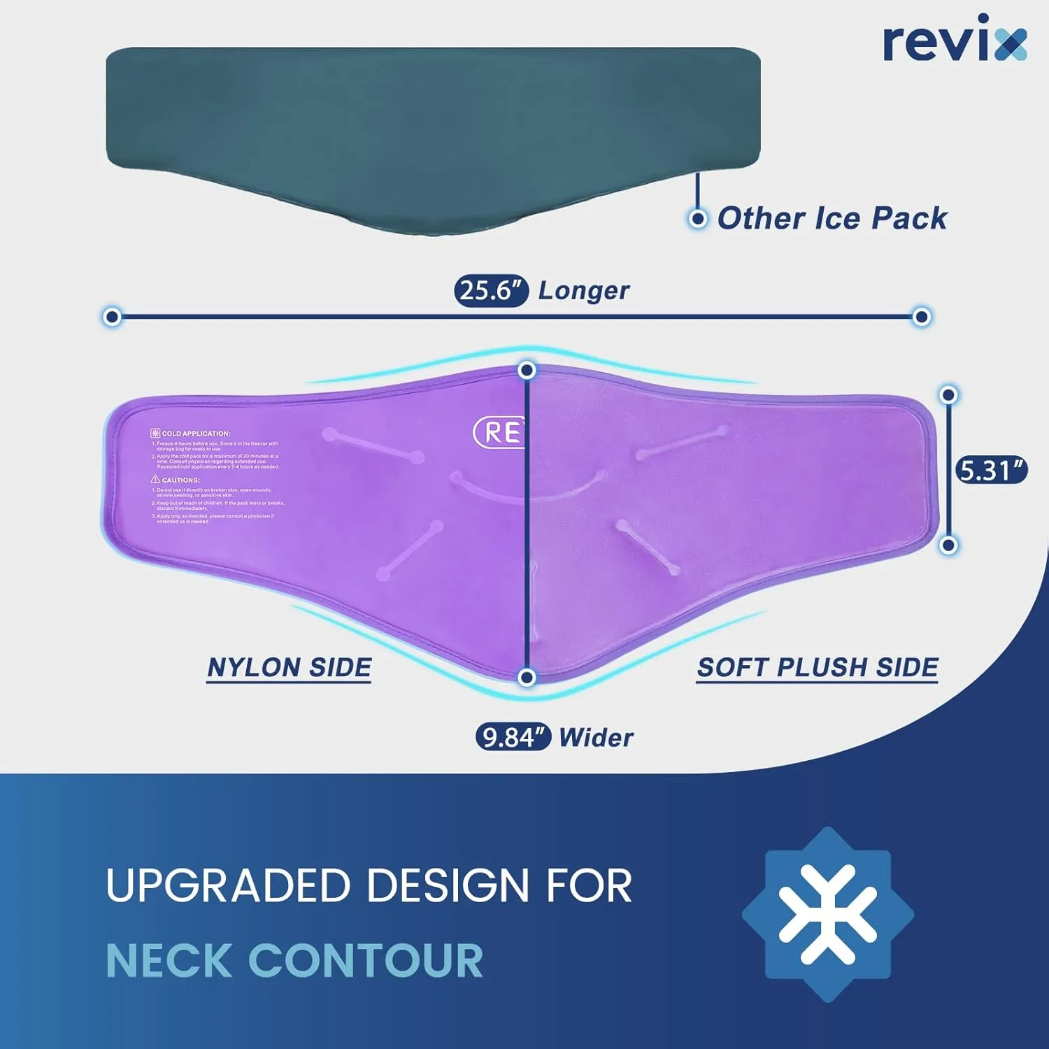 REVIX XL Ice Packs for Neck Discomfort Gel Cold Wraps for Relaxation, Hot Cold Compress for Neck and Shoulders, Ease Tiredness and Promote Post-Workout, Purple 2 Packs