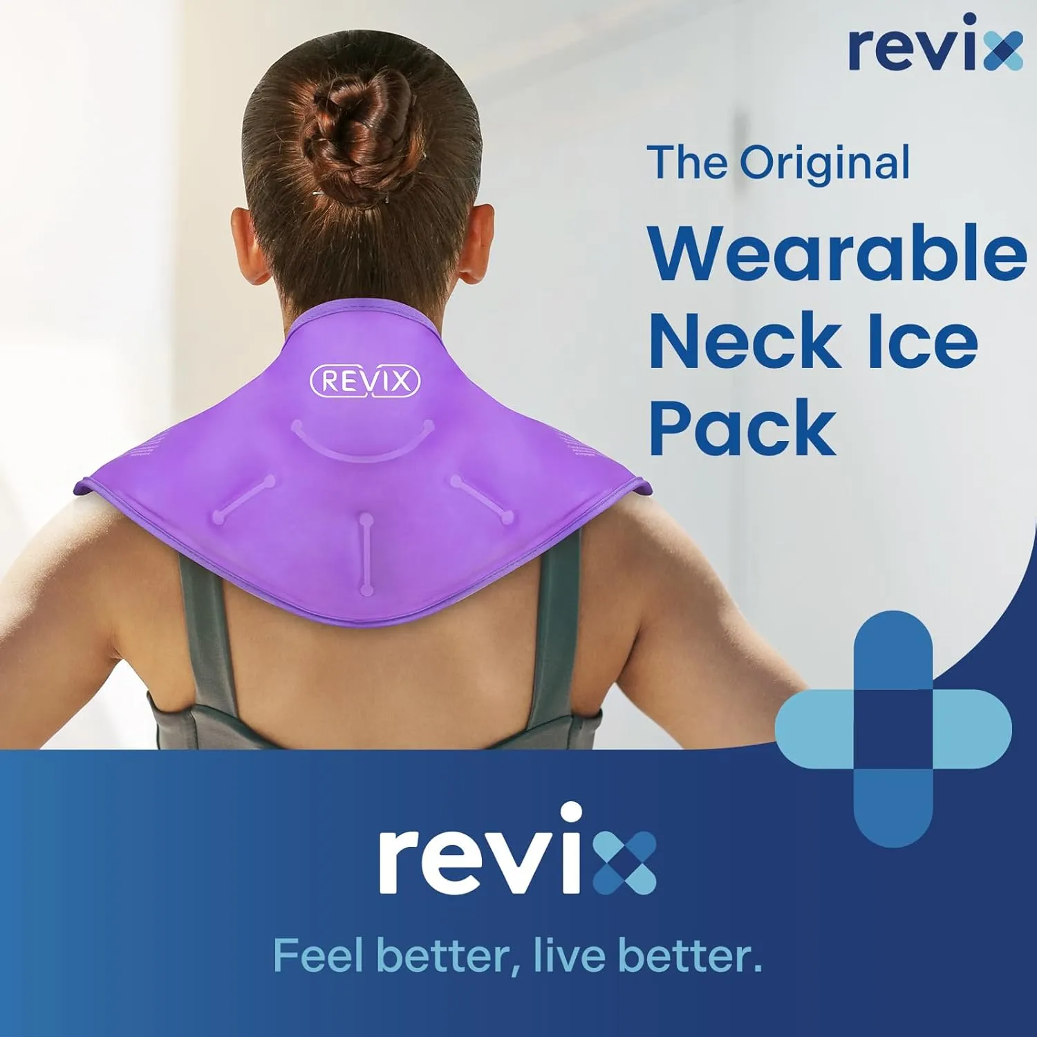 REVIX XL Ice Packs for Neck Discomfort Gel Cold Wraps for Relaxation, Hot Cold Compress for Neck and Shoulders, Ease Tiredness and Promote Post-Workout, Purple 2 Packs