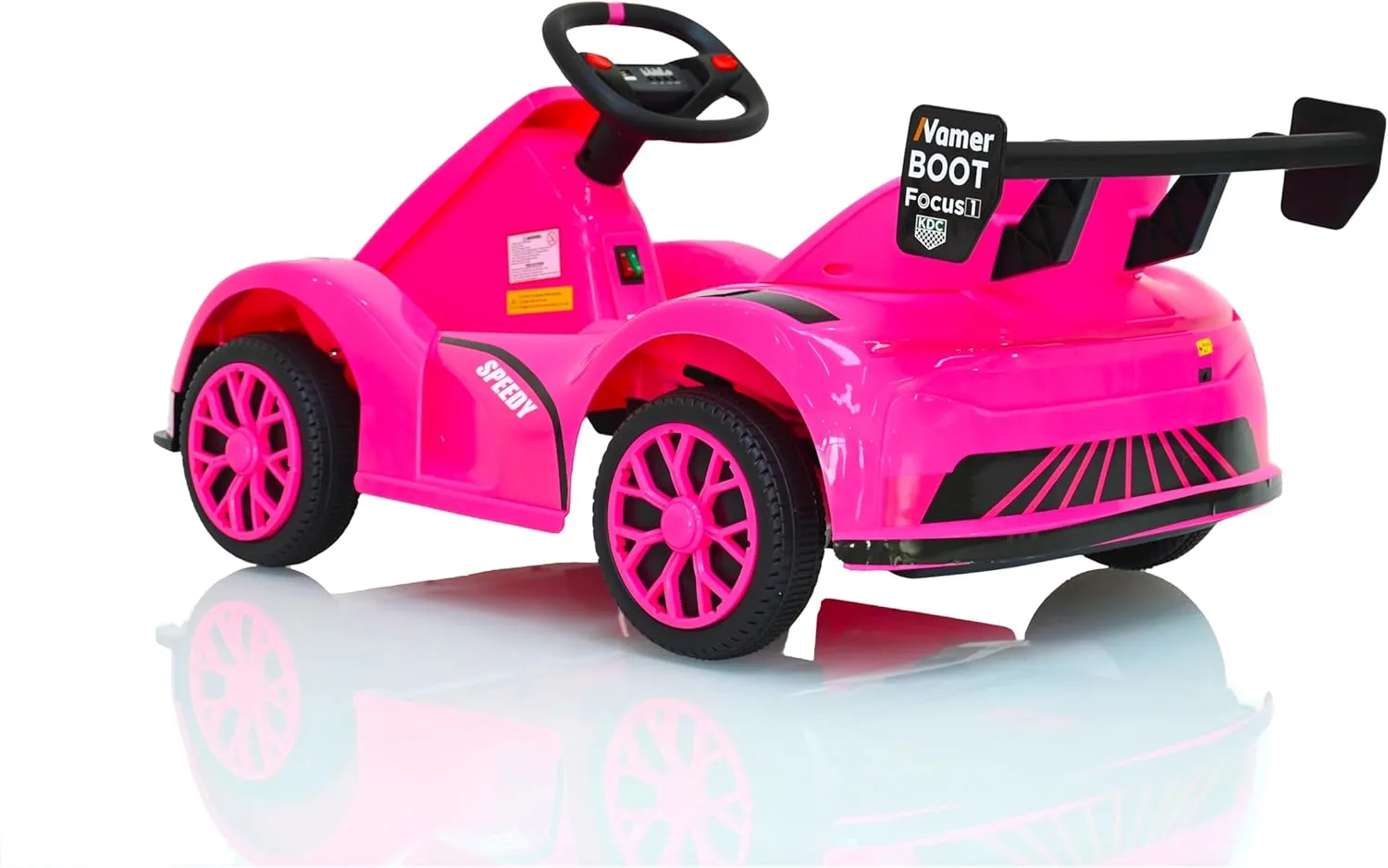 Ride on car, Electric Go Kart, 12V Battery Powered Ride On Car w/Remote Control, Safety Belt, Slow Start, Music, 4 Wheel Electric Vehicle for Kids, Gift for Boys Girls