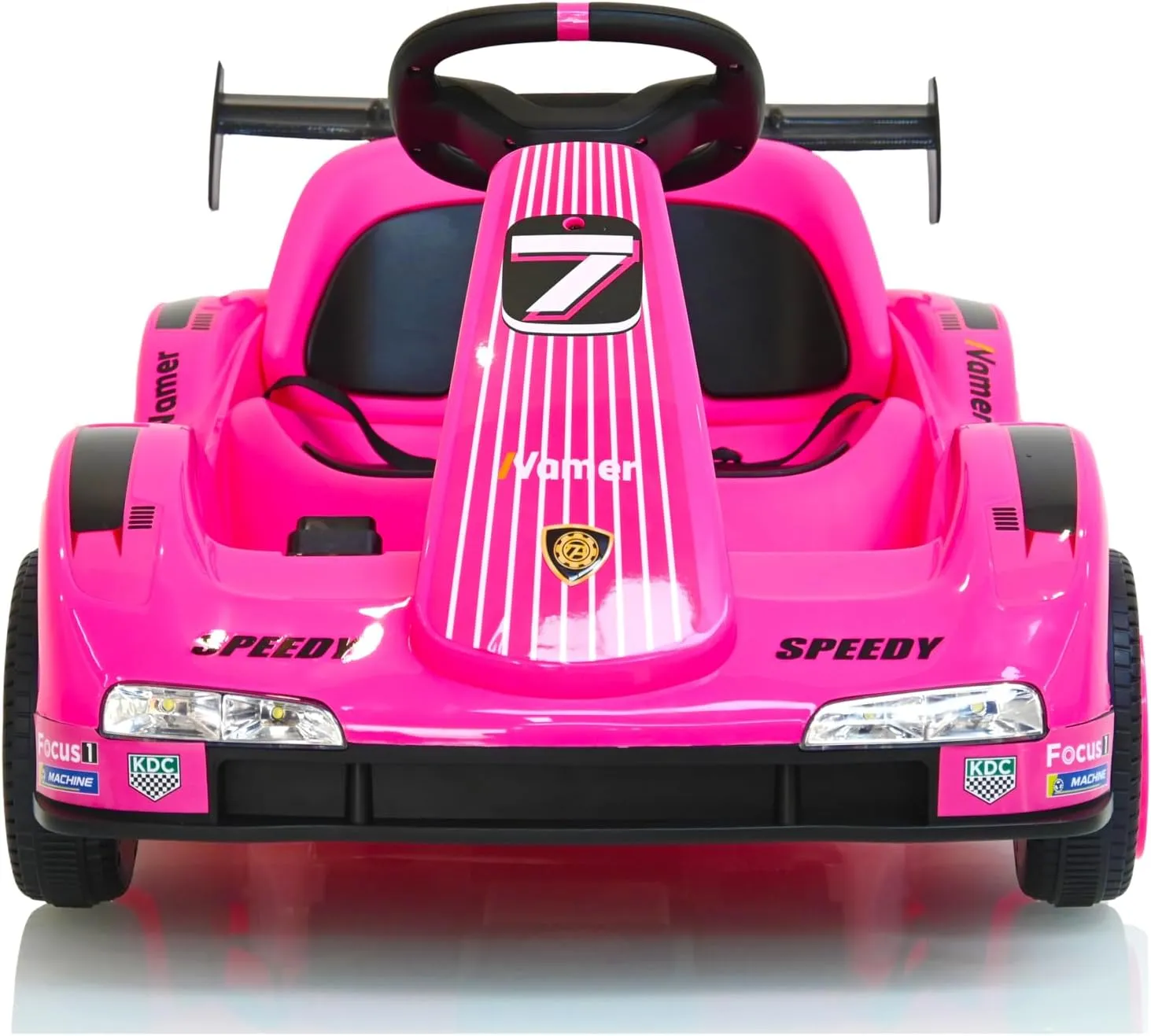 Ride on car, Electric Go Kart, 12V Battery Powered Ride On Car w/Remote Control, Safety Belt, Slow Start, Music, 4 Wheel Electric Vehicle for Kids, Gift for Boys Girls