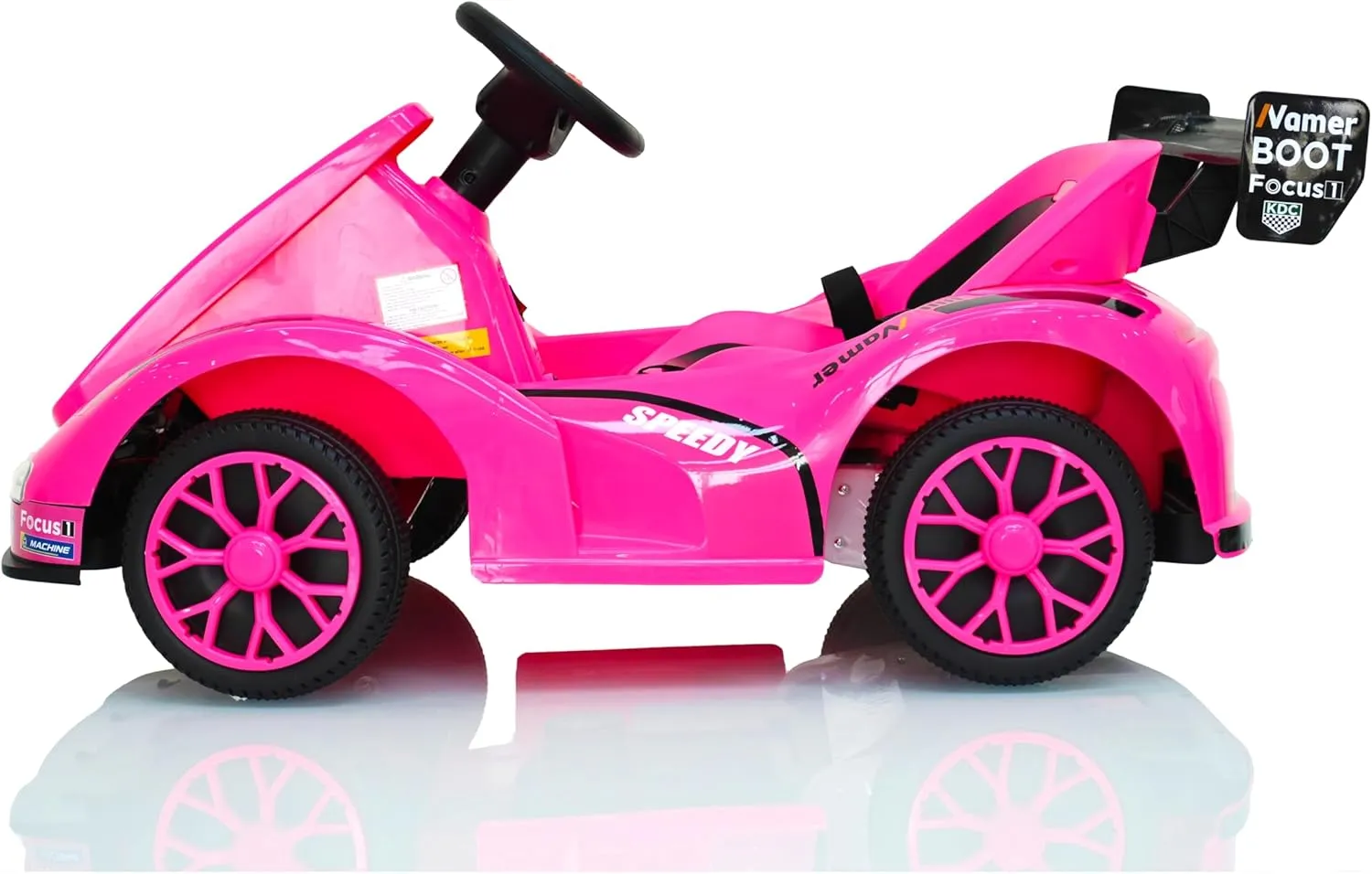 Ride on car, Electric Go Kart, 12V Battery Powered Ride On Car w/Remote Control, Safety Belt, Slow Start, Music, 4 Wheel Electric Vehicle for Kids, Gift for Boys Girls