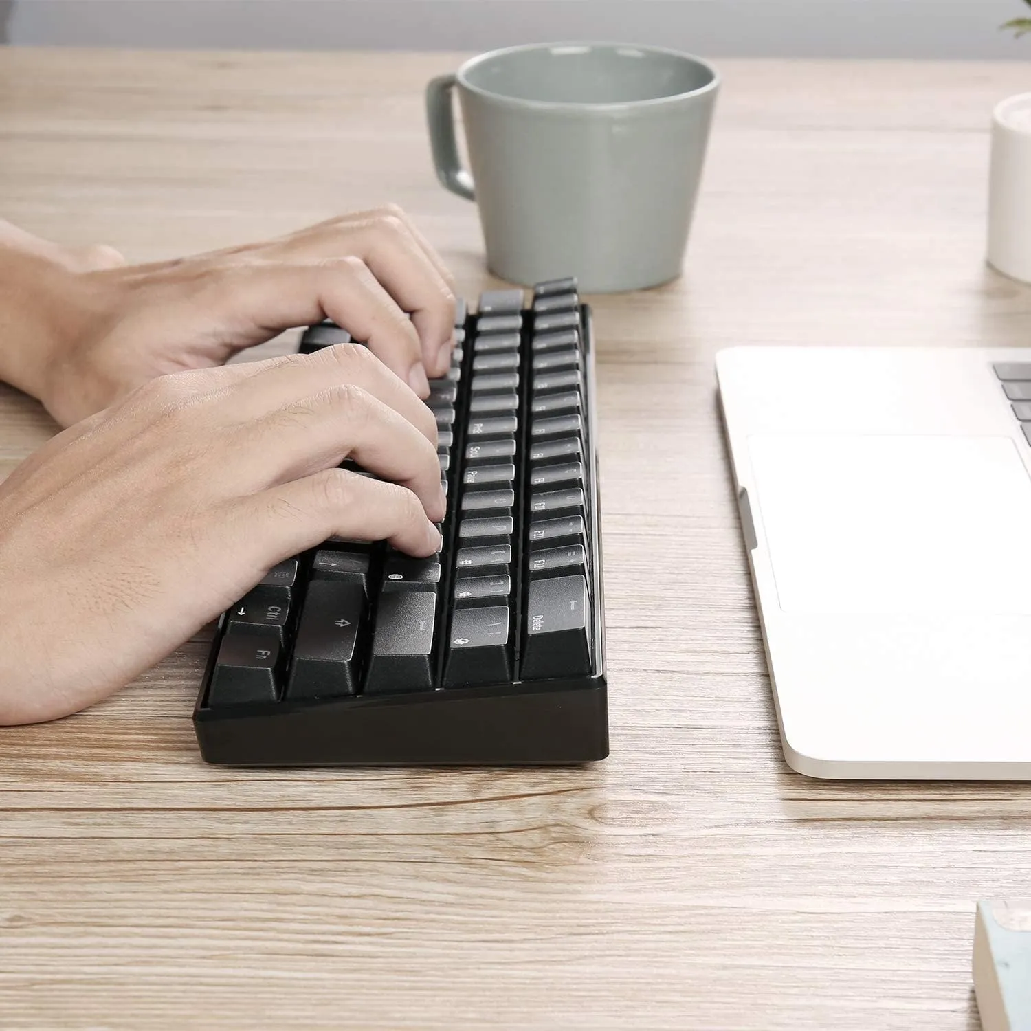RK ROYAL KLUDGE RK61 Wireless 60% Triple Mode Mechanical Keyboard, 61 Keys Bluetooth Mechanical Keyboard, Compact Gaming Keyboard with Programmable Software (Hot-Swappable Red Switch, Black)