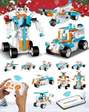 Robot Building Kits for Kids, 12-in-1 Stem Toys for Boys Age 6-12, APP & Remote Control Educational Coding Building Sets, Programmable Robot for Kids, Rechargeable Robotic Kit Gifts for Girls Boys