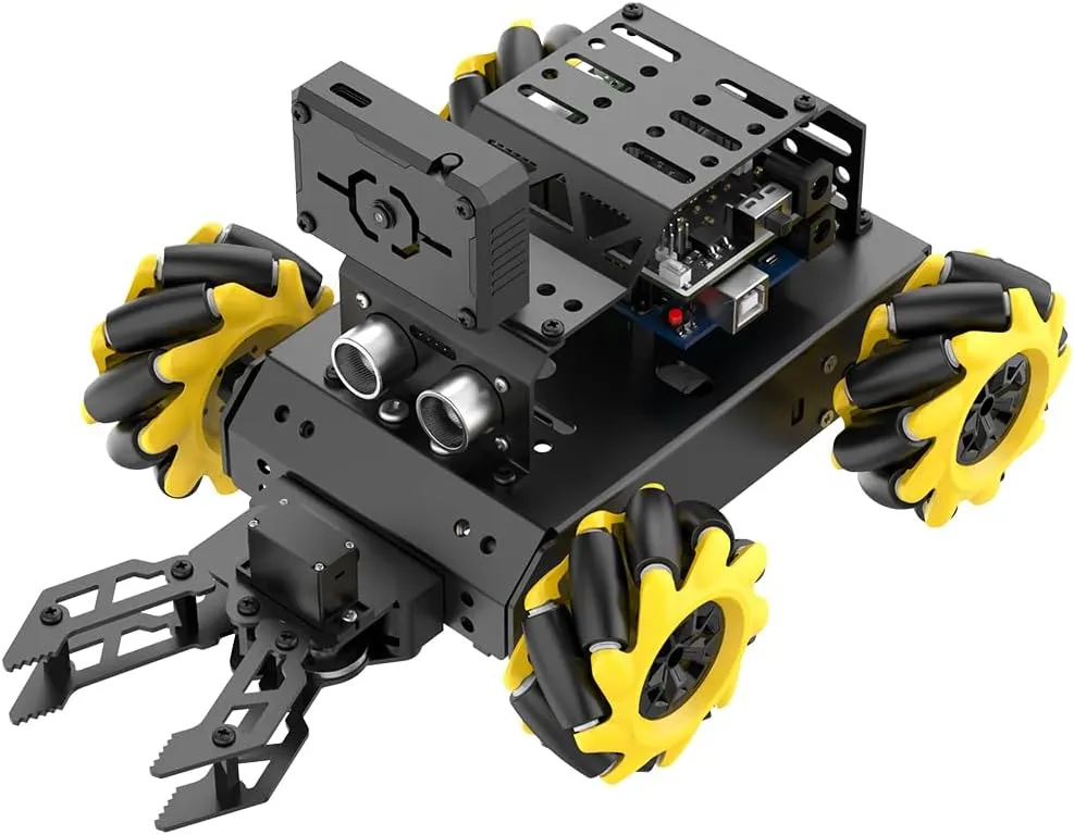 Robot Car for Arduino UNO R3 AI Vision Camera Programmable Smart Robot Car with Gripper, Obstacle Avoidance Line Tracking Color/Target Recognition, Advanced Kit