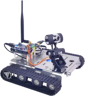Robot car kit for UNO R3 Project - Hd Camera - Tank Chassis Programmable DIY Robotics for Adults Controlled by iOS/Android PC (UNO GFS)