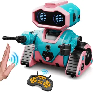 Robot Toys for Boys Girls,Rechargeable RC Robot for Kids with Programmable,Auto-Demonstration,Dance Moves,Music, LED Eyes,Gift for Children Age 3  Years