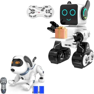 Robots for Kids, Remote Control Robot Toy Intelligent Interactive Robot LED Light Speaks Dance Moves Built-in Coin Bank Programmable Robot Dog Toys