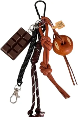 Rope Bag Pendant High-Grade Keychain Pendant Cute Miu Series Alkaline Water Bread Bag Pendant Chocolate Pendant