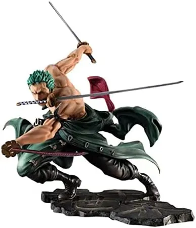 Roronoa Zoro Action Figure, Three Swords Zoro Anime Character Statue 7 inch PVC Collection Model Doll Toy Gift for Girls and Boys