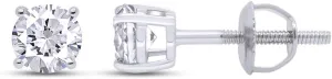 Round Lab Grown or Natural Diamond Stud (IGI Certified 0.70 ct & up) Popular Plus Quality Screw Back Earrings in 14k Solid Gold, 0.04 Ctw & Up,Gift For Her