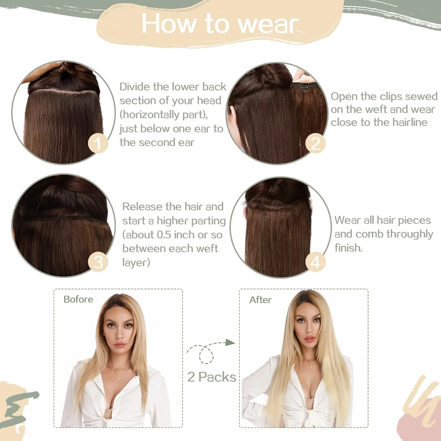 s-noilite Clip in Human Hair Extensions 100% Real Remy Thick True Double Weft Full Head 8 Pieces 18 clips Straight silky (20 inch - 150g,Light Brown (#6))