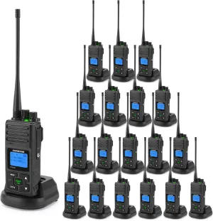 SAMCOM 2 Way Radios Walkie Talkies,Rechargeable Long Range Two Way Radio,5 Watts Programmable Commercial Handheld UHF Radios with 2 Pin Earpiece,1500mAh Battery for School Warehouse Church,19 Packs