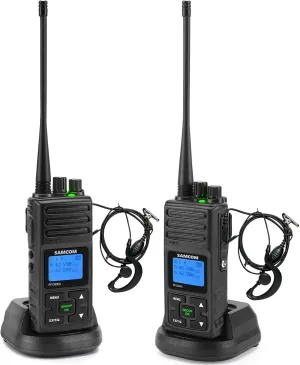 SAMCOM FPCN30A Two Way Radio Long Range Rechargeable,5W High Power UHF Programmable Professional Handheld 2 Way Radios Walkie Talkies for Adults Long Range with Group CALL/1500mAh/Earpieces, 2 Packs