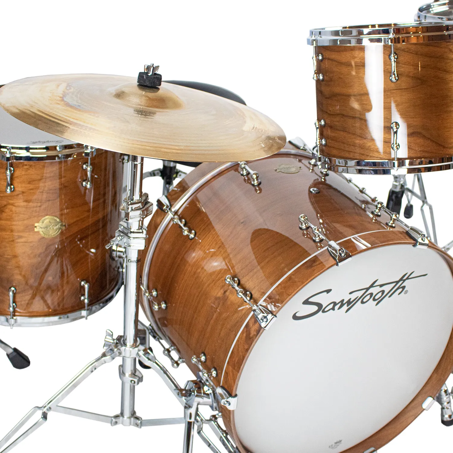 Sawtooth Hickory Series 24" Bass Drum, 3pc Shell Pack, Natural Gloss