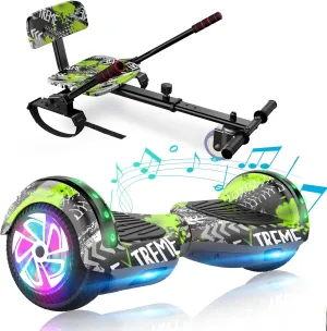 Scooter Seat Attachment, Scooter with Go Kart for Kids Boys Girls Adults, with Corlorful LED Lights, Bluetooth