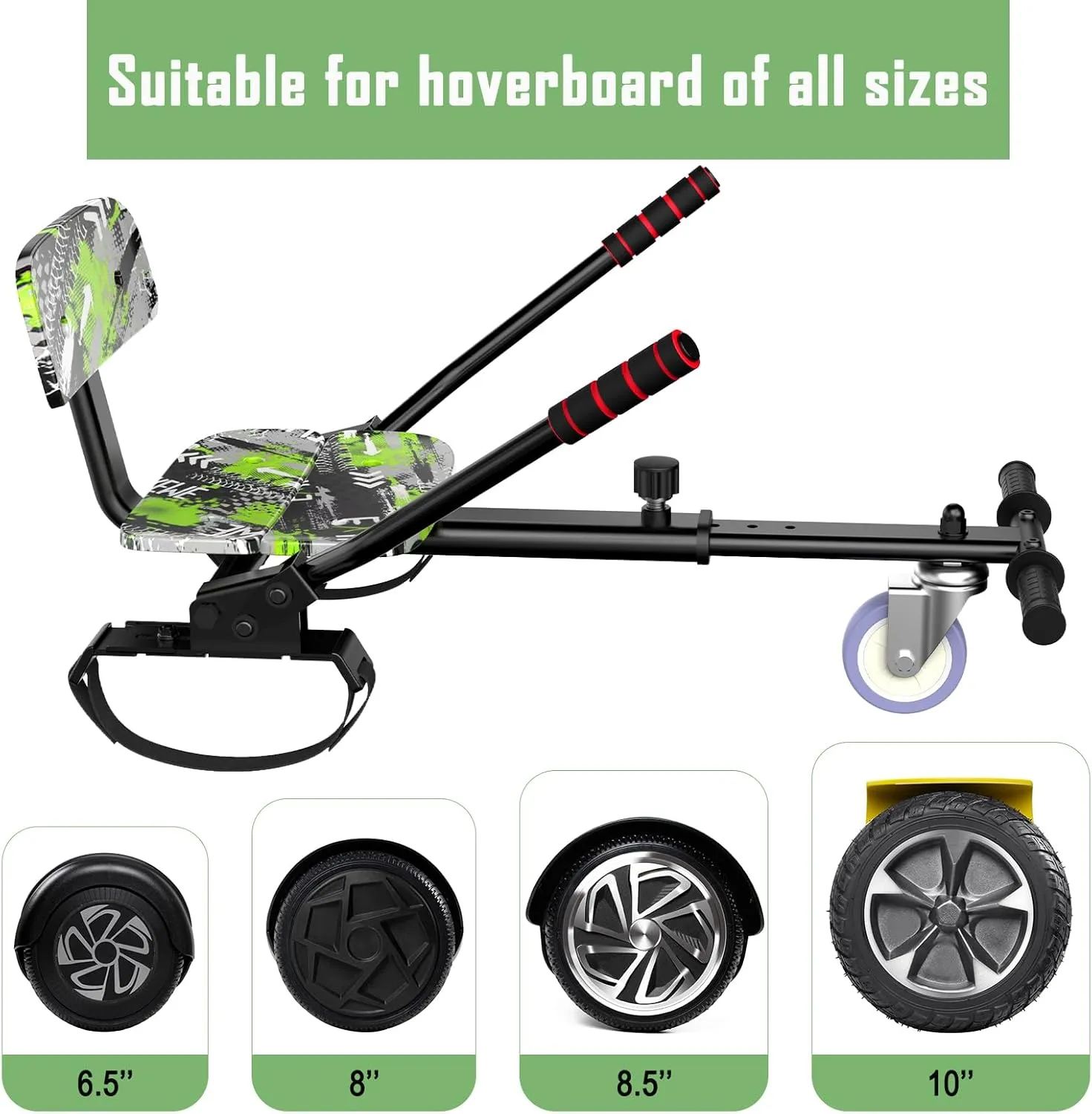 Scooter Seat Attachment, Scooter with Go Kart for Kids Boys Girls Adults, with Corlorful LED Lights, Bluetooth
