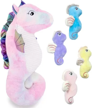 Seahorse Stuffed Animal Set, Mommy & Babies, Plush Seahorse with Baby, Kids' Gift for Christmas & Birthday, 20in