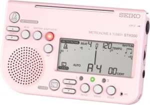 SEIKO STH200P Metronome Tuner, Loud Volume, Can Be Attached to Music Stands, Perfect for Brass Band, Pink
