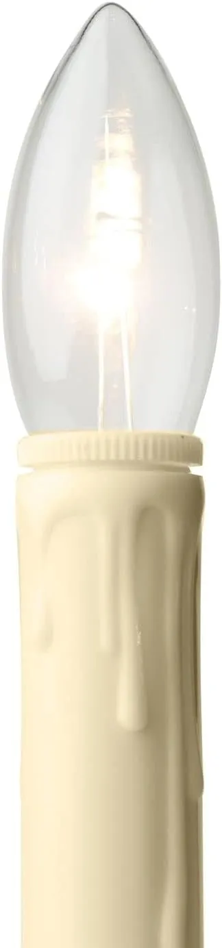 Set of Four Battery Operated Remote Programmable Window Hugger Candle for Narrow Window Sills Daily Timer Choose 6, 8, or 10 Hours Flicker or Steady (Brass)