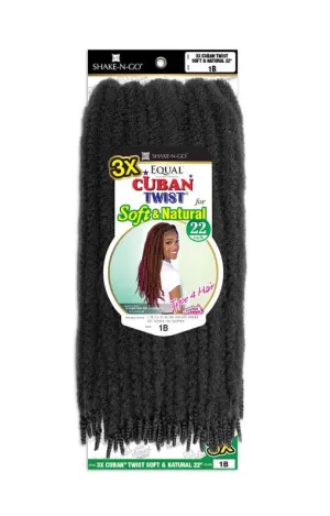 SHAKE-N-GO 3x Cuban Twist Soft & Natural 22" (1-PACK) (BURGUNDY 530)