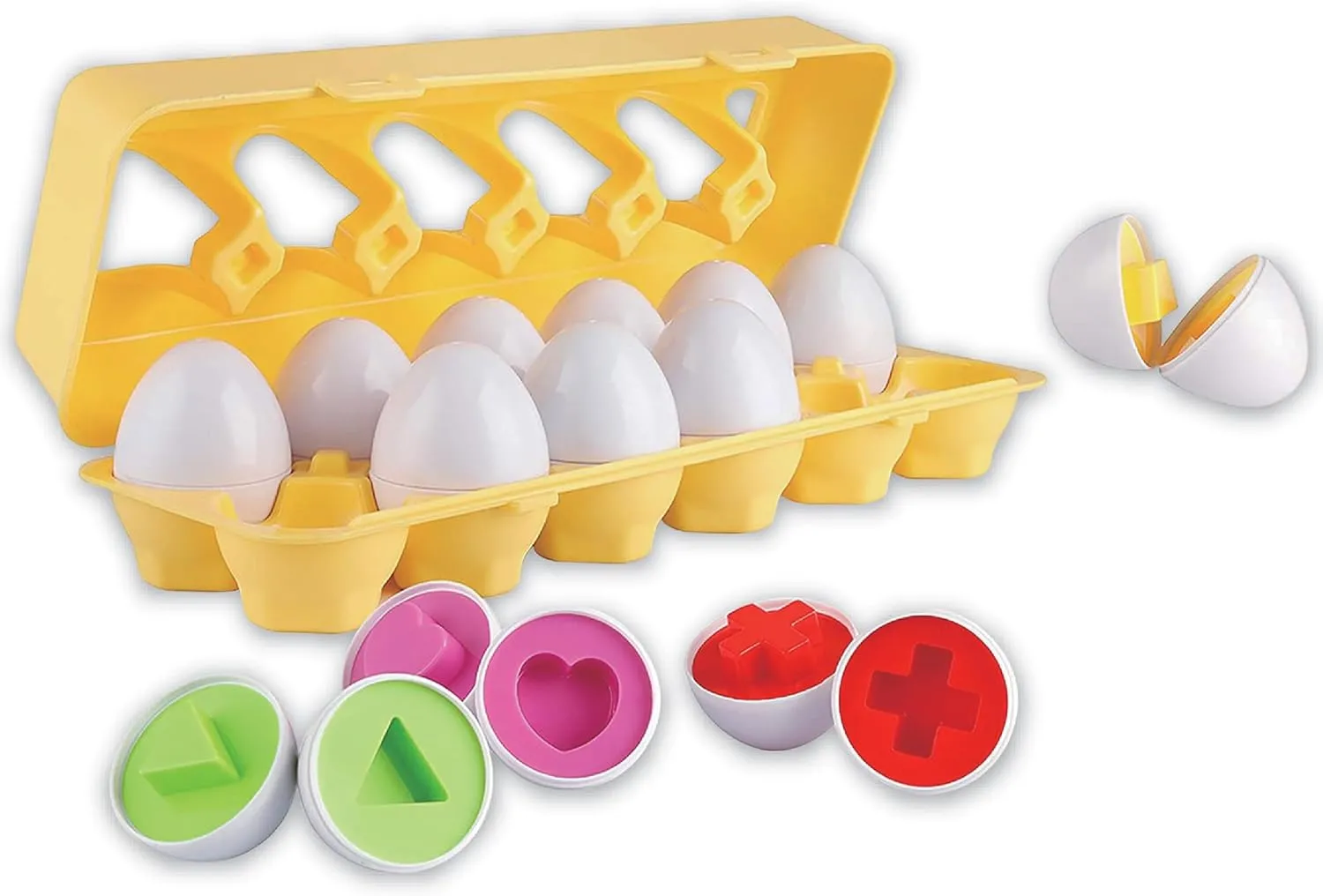 Shape Sorter Eggs 12 Piece playset Designed for Children Ages 12  Months,Multi