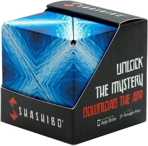 SHASHIBO Shape Shifting Box - STEM Magnetic Fidget Cube That Transforms Into Over 70 Shapes, Download Fun in Motion Toys Mobile App (Blue Planet)