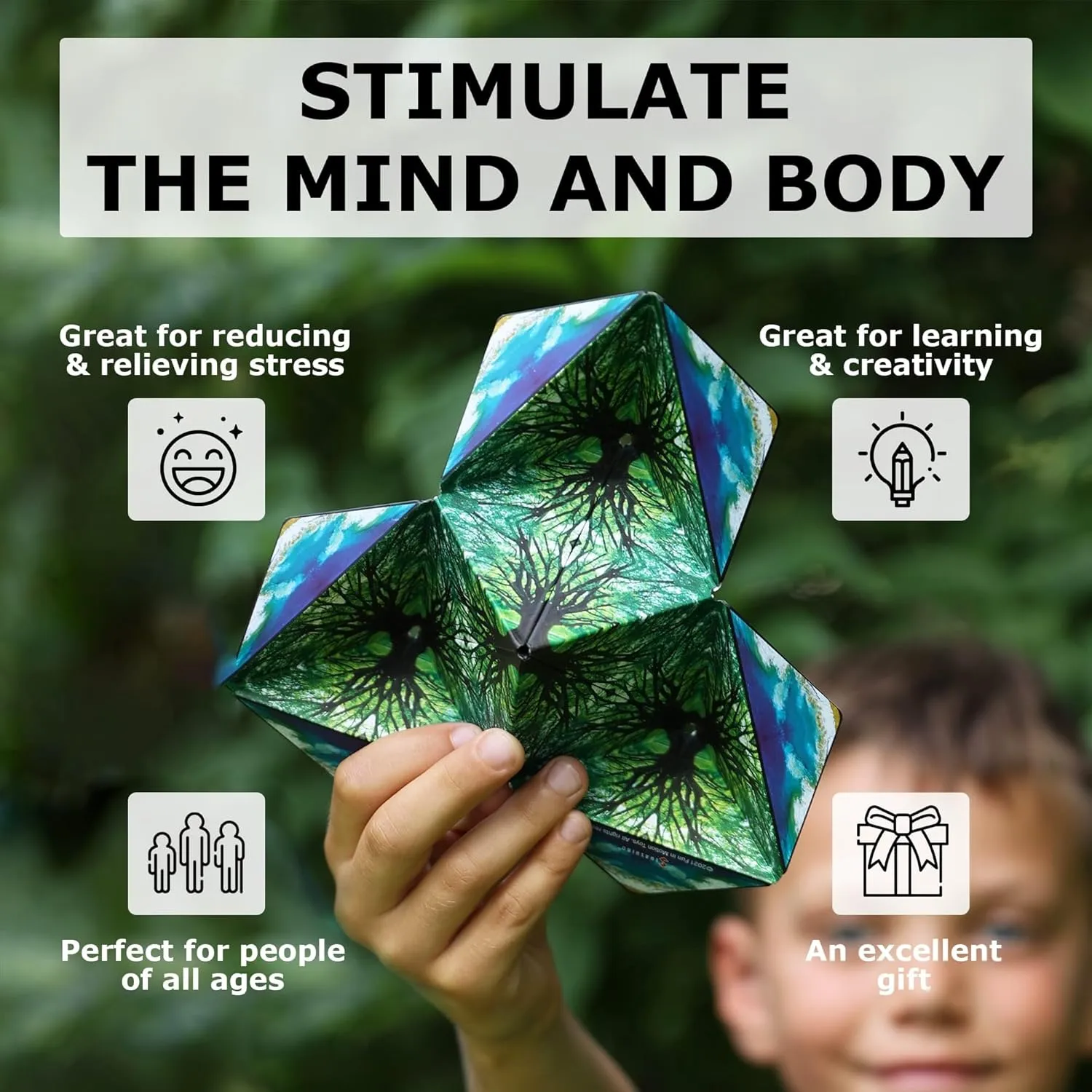 SHASHIBO Shape Shifting Box - STEM Magnetic Fidget Cube That Transforms Into Over 70 Shapes, Download Fun in Motion Toys Mobile App (Chaos)