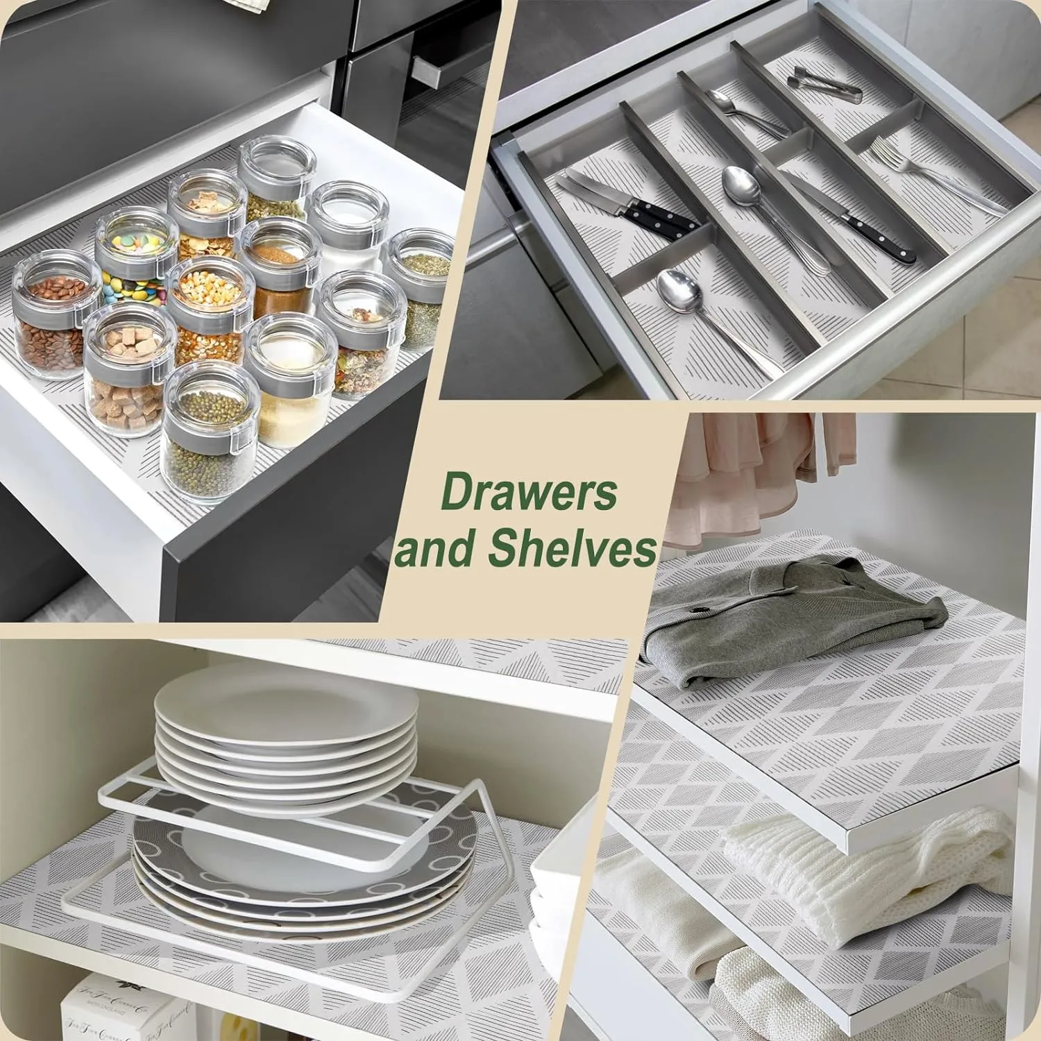 Shelf and Drawer Liners for Kitchen Cabinets Non-Adhesive Cabinet Liner Non-Slip 12" x20FT, Waterproof Shelf Paper Thickened Mats, Protection for Shelves, Cupboard, Pantry, Bathroom Drawers, Dresser