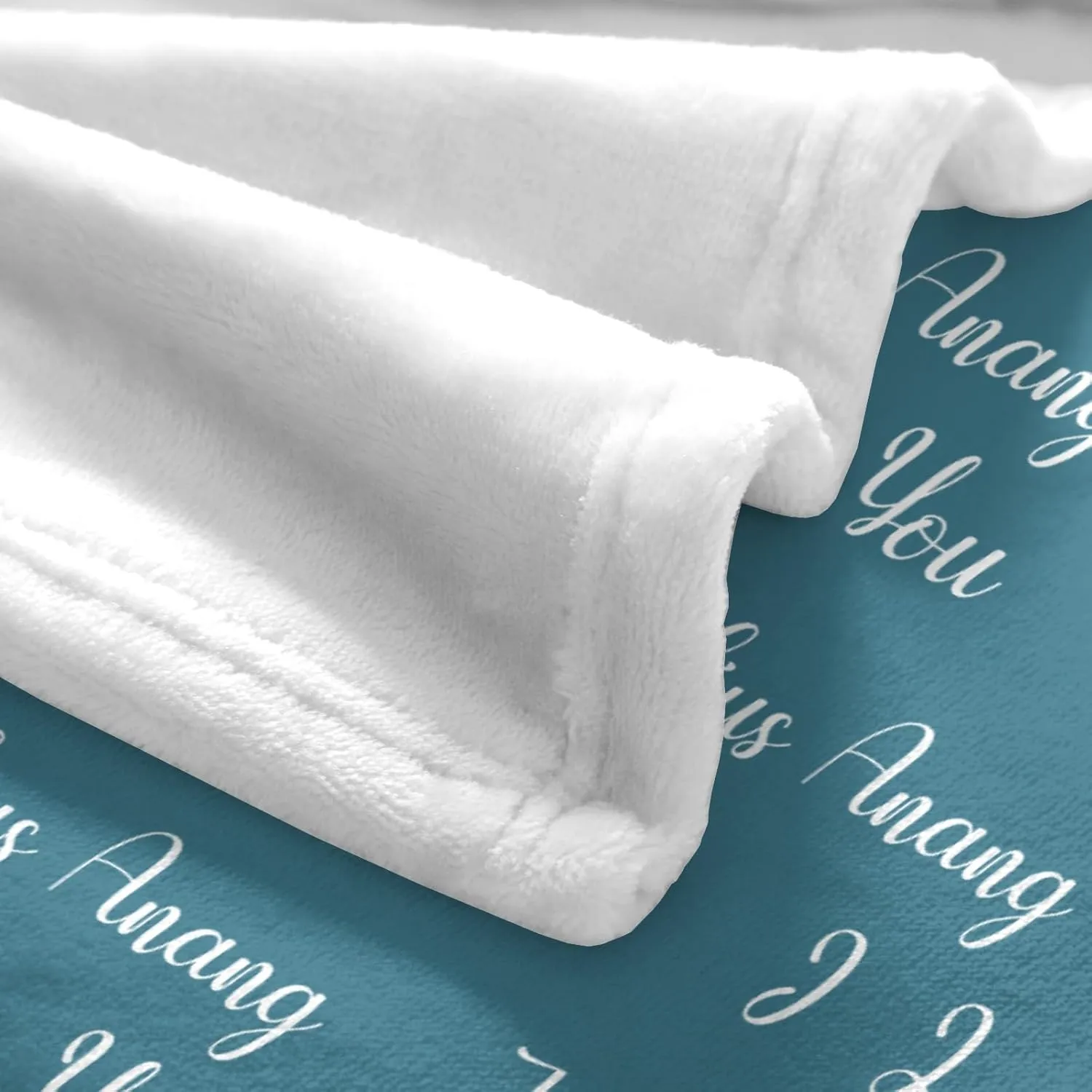 Ships Next Day-I Love You Name Lettering Lake Blue Custom Adult Picnic Flannel Blanket Fathers Day Birthday Gifts for Dad,50"x60" Made in USA
