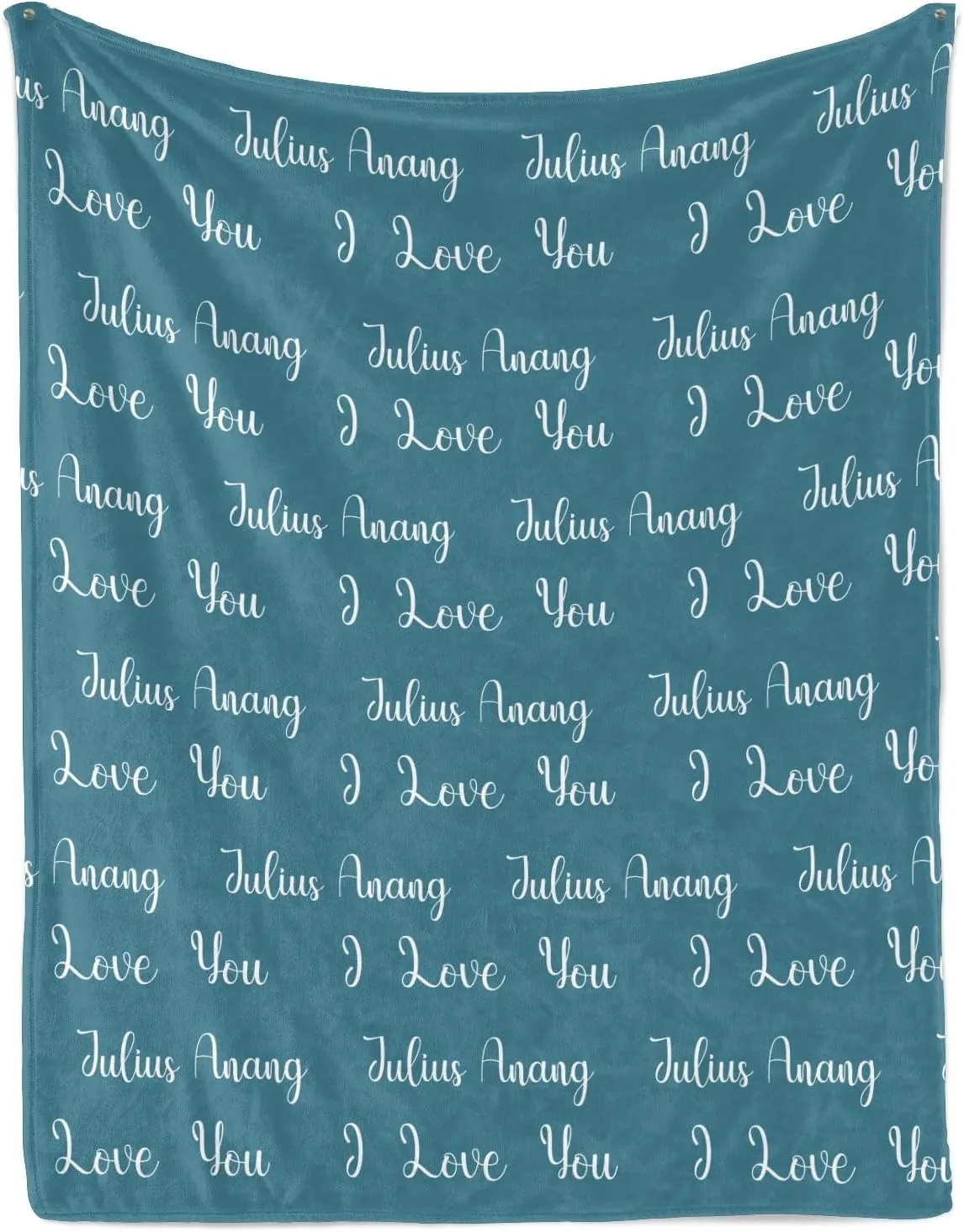Ships Next Day-I Love You Name Lettering Lake Blue Custom Adult Picnic Flannel Blanket Fathers Day Birthday Gifts for Dad,50"x60" Made in USA