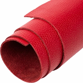 Shkira 24''X12'' Genuine Red Dotted Leather Sheets for Hobby Workshops - Tooling Square - 2.0MM Thick Genuine Top Full Grain Oil Tan - Thick Leather Pieces