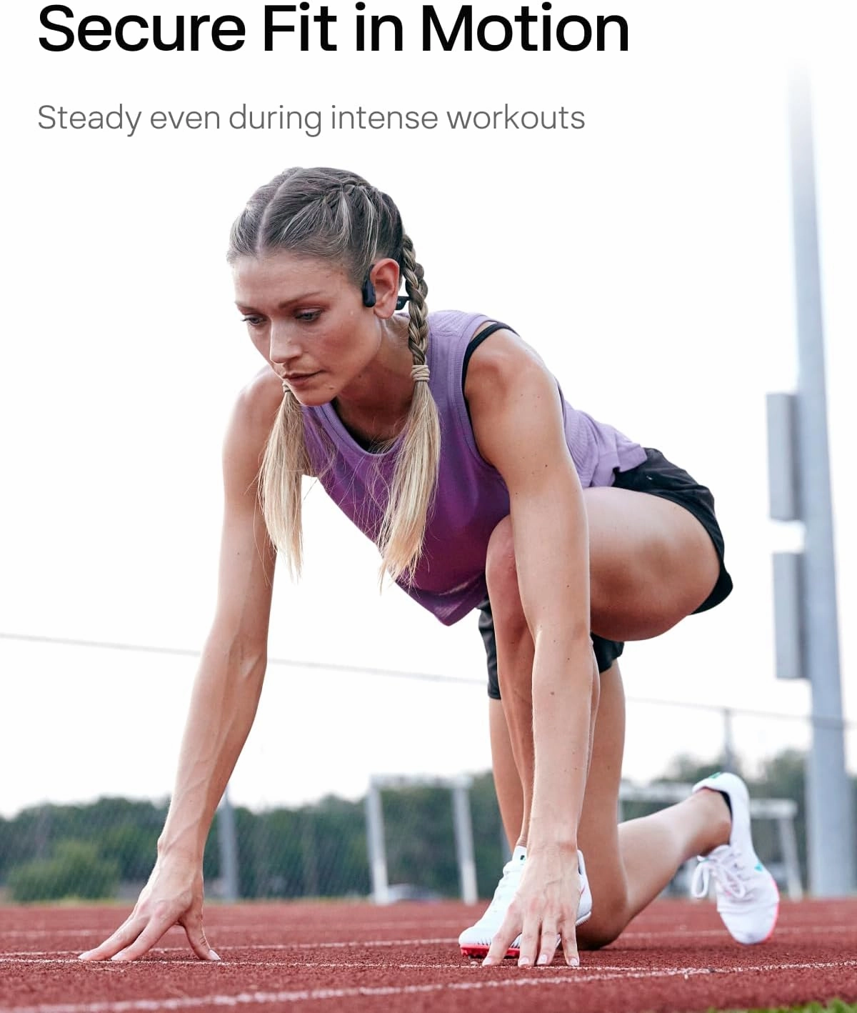 SHOKZ OpenRun Pro - Open-Ear Bluetooth Bone Conduction Sport Headphones, Sweat Resistant Wireless Earphones for Workouts and Running with Premium Deep Base - Built-in Mic, with Hair Band, Black