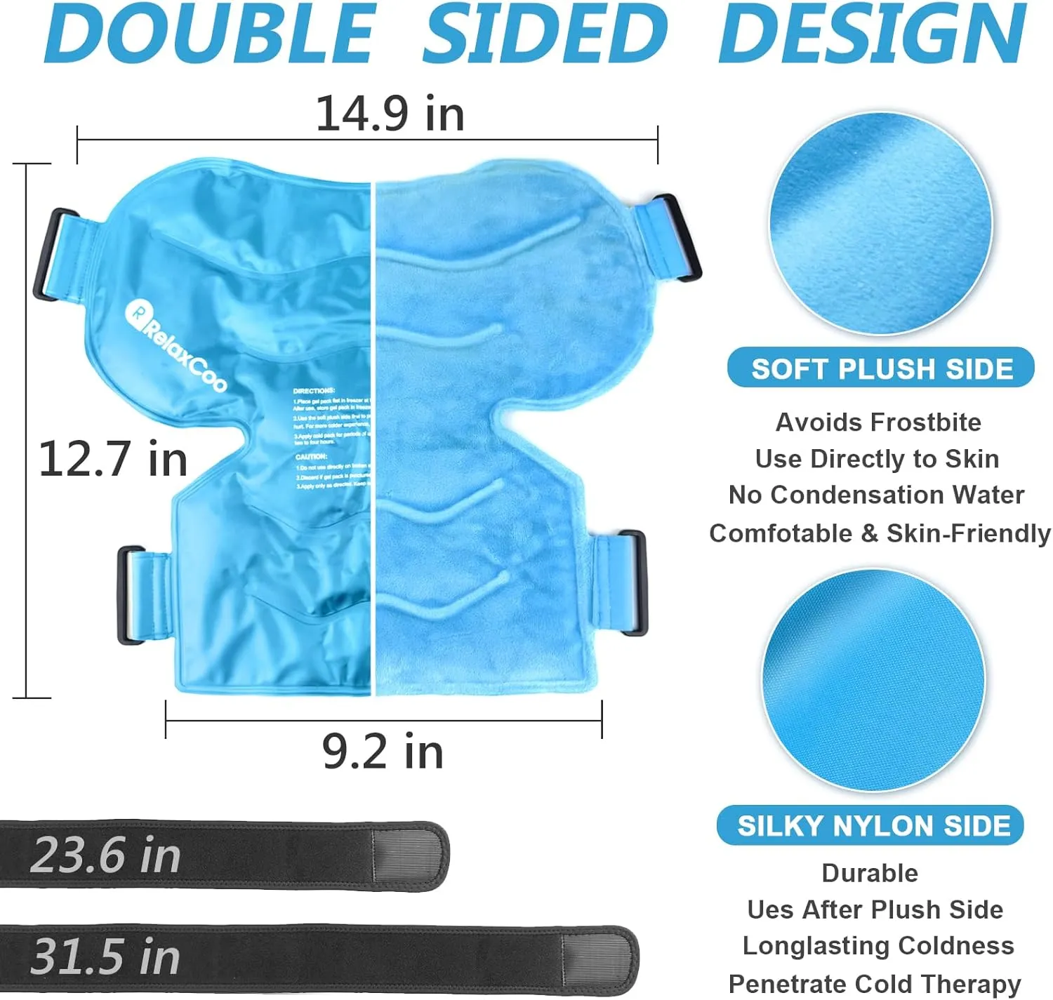 Shoulder Ice Pack Rotator Cuff Cold Therapy, Reusable Gel Ice Wrap for Shoulder Injuries & Pain Relief, Bursitis, Tendonitis, Swelling, Recovery for Man and Women