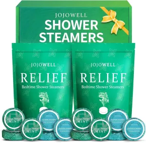 Shower Steamers Aromatherapy - 12 Pack Gifts for Women Men, Shower Bombs with Essential Oils, Eucalyptus for Shower, Relief Nasal Congestion, Birthday, Christmas Stocking Stuffers