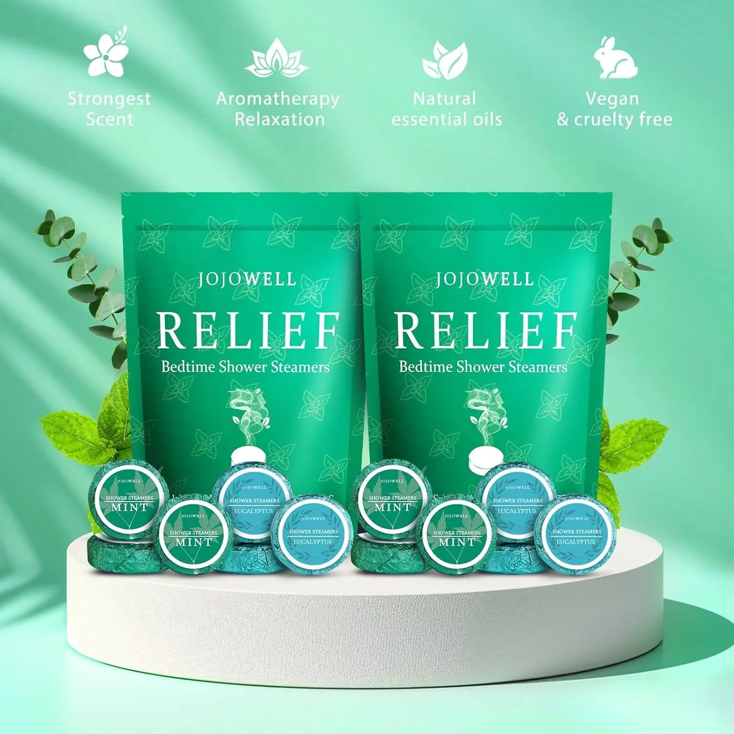 Shower Steamers Aromatherapy - 12 Pack Gifts for Women Men, Shower Bombs with Essential Oils, Eucalyptus for Shower, Relief Nasal Congestion, Birthday, Christmas Stocking Stuffers